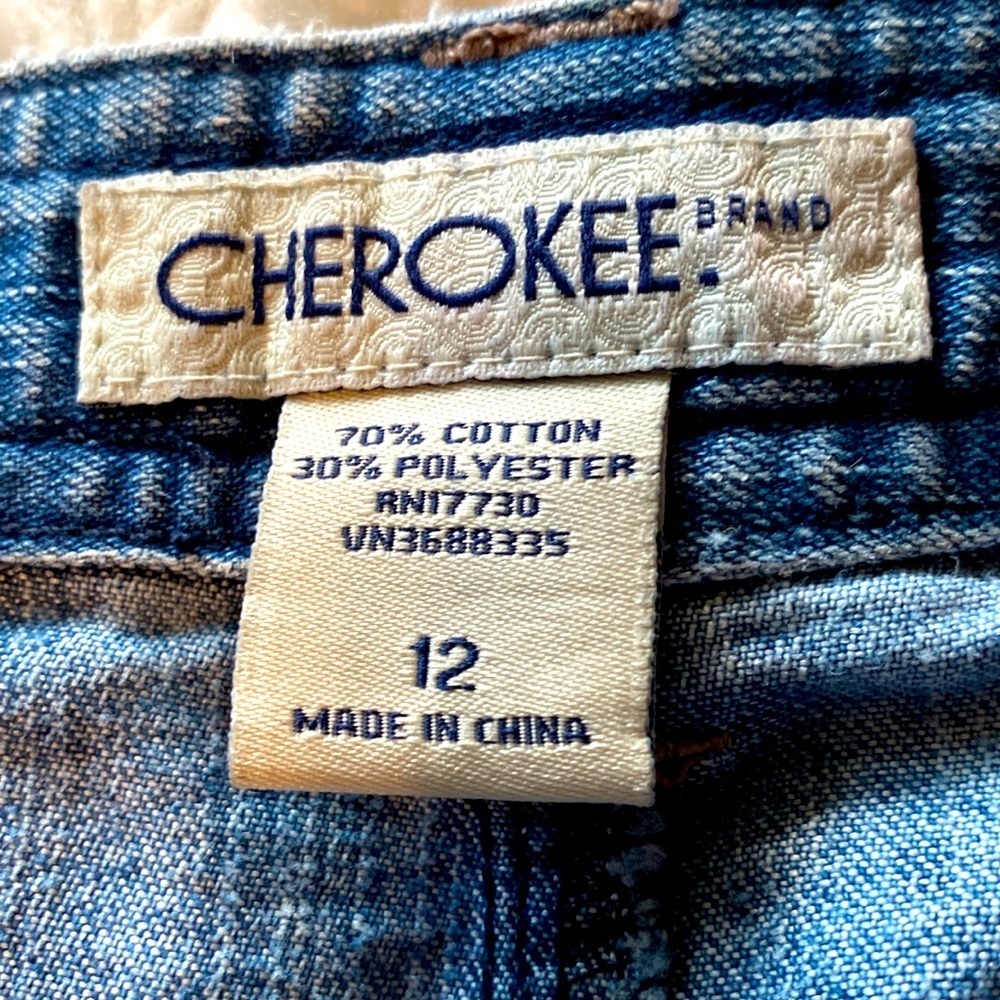 CHEROKEE DENIM WOMEN’S BLUE COTTON MINI SKIRT VINTAGE Size 12 EUC - Picture 2 of 12